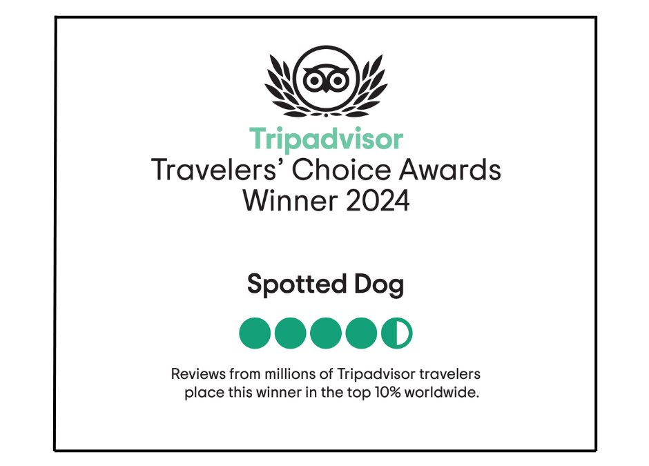 Spotted Dog Becomes a TripAdvisor Travelers’ Choice Restaurant for 2024!!