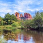 horizontal view of cathedral rock