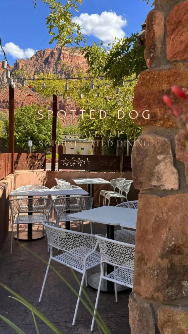Enhance your journey to Zion National Park with an evening of subtle sophistication and exceptional flavors. 

#SpottedDog, dining at Flanigan’s 

A peaceful dining experience at the mouth of the canyon, where quality speaks for itself. 

#FlanigansResort #SpottedDogRestaurant #DiscoverZion #FoodLover #Foodie #UtahRestaurants #DinnerWithAView #WineAndDine #Dinner #FarmToFork #FarmFresh #LocallySourced